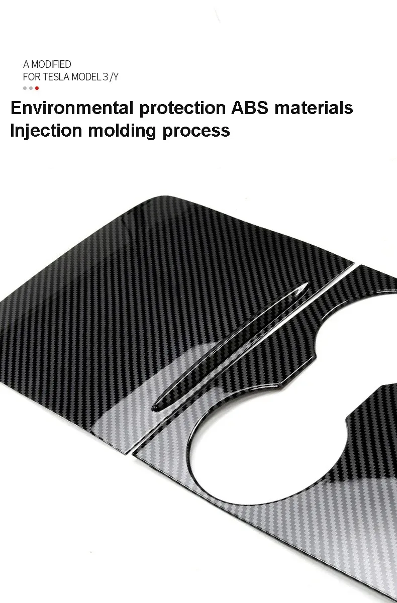 Mittelkonsolen-Abdeckung mit Druckgriff für Tesla Model 3 Y Mittelkonsolenblende ABS-Abdeckung passend zur originalen Fahrzeugschutzverkleidung – Detail 4