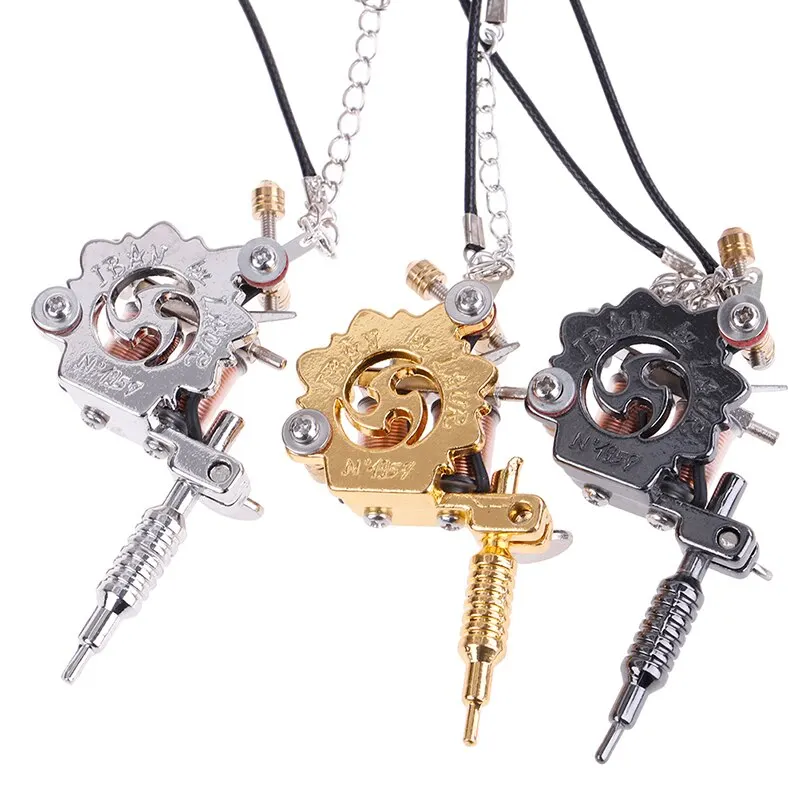 Fashion Charms Platinum Plated Mini Tattoo Machine Necklace Pendant Gift