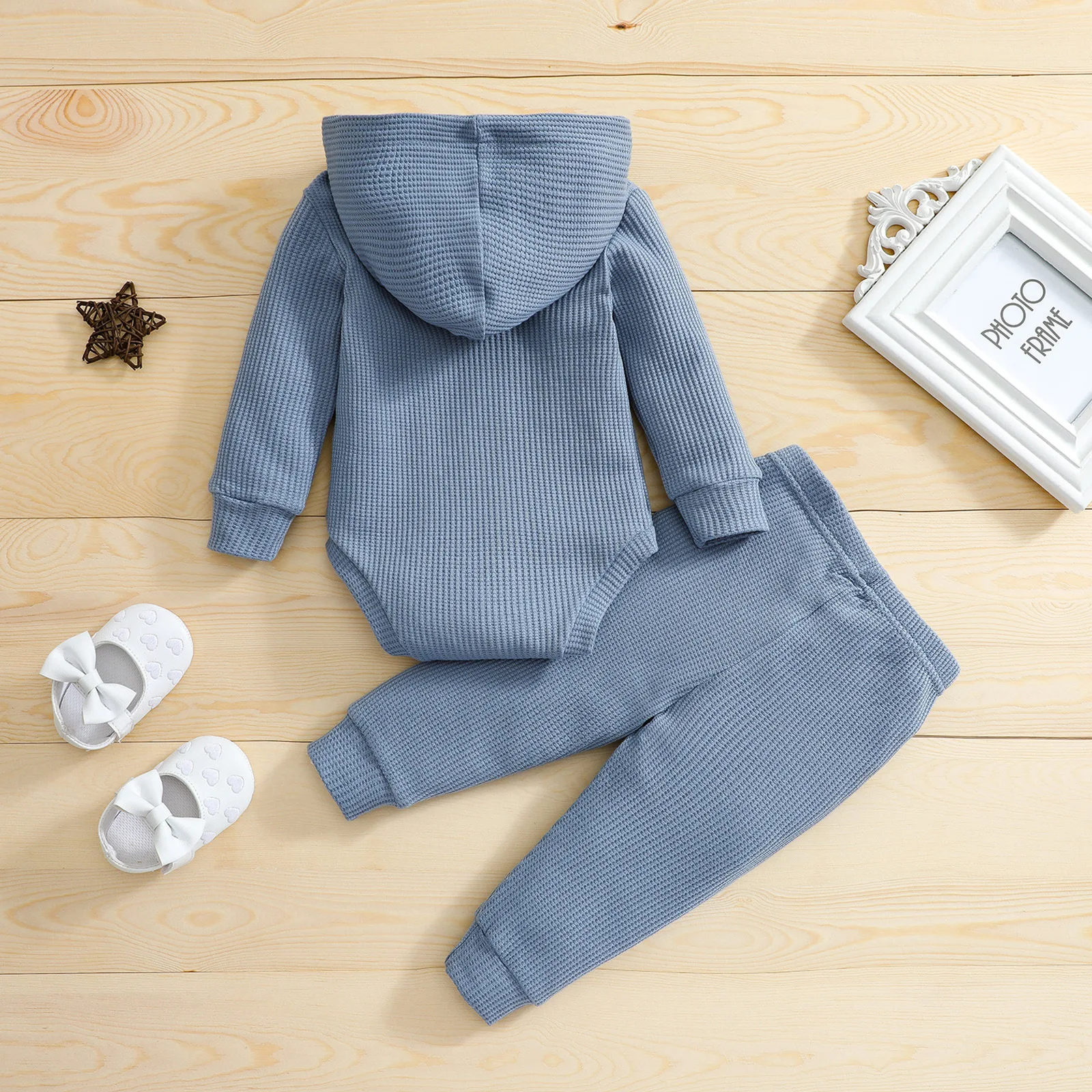 2Piece Sets Spring Newborn Boy Clothes 0 To 3 Months Korean Casual Solid Long Sleeve Bodysuit+Pants Baby Luxury Clothing BC550