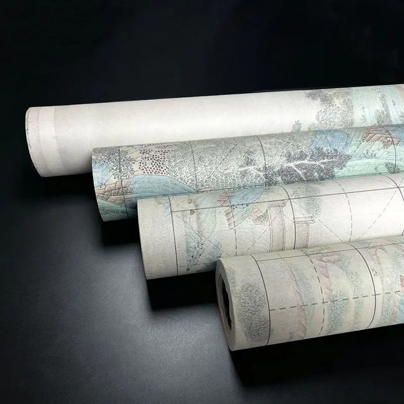Chinese Calligraphy Xuan Paper Roll, Blank Mizi Grid Rice Paper, Half-Cooked 34cm x 10m Long Scroll for Brush Writing Practice