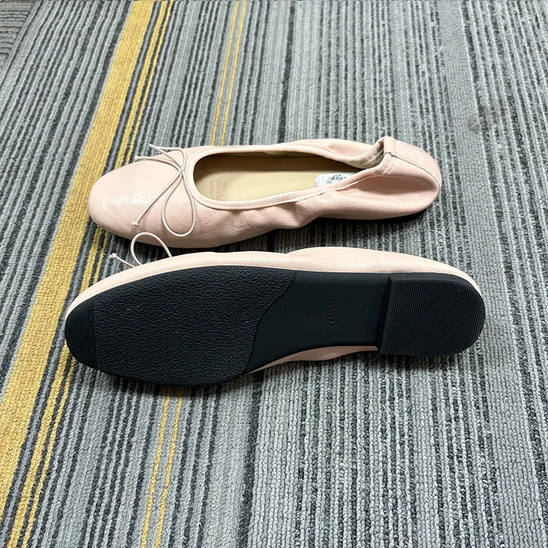 Neue modische Damen-Ballerinas mit runder Spitze, flache Slip-On-Schuhe, weiche, bequeme, elegante Damenschuhe mit flachem Absatz – Detail 23