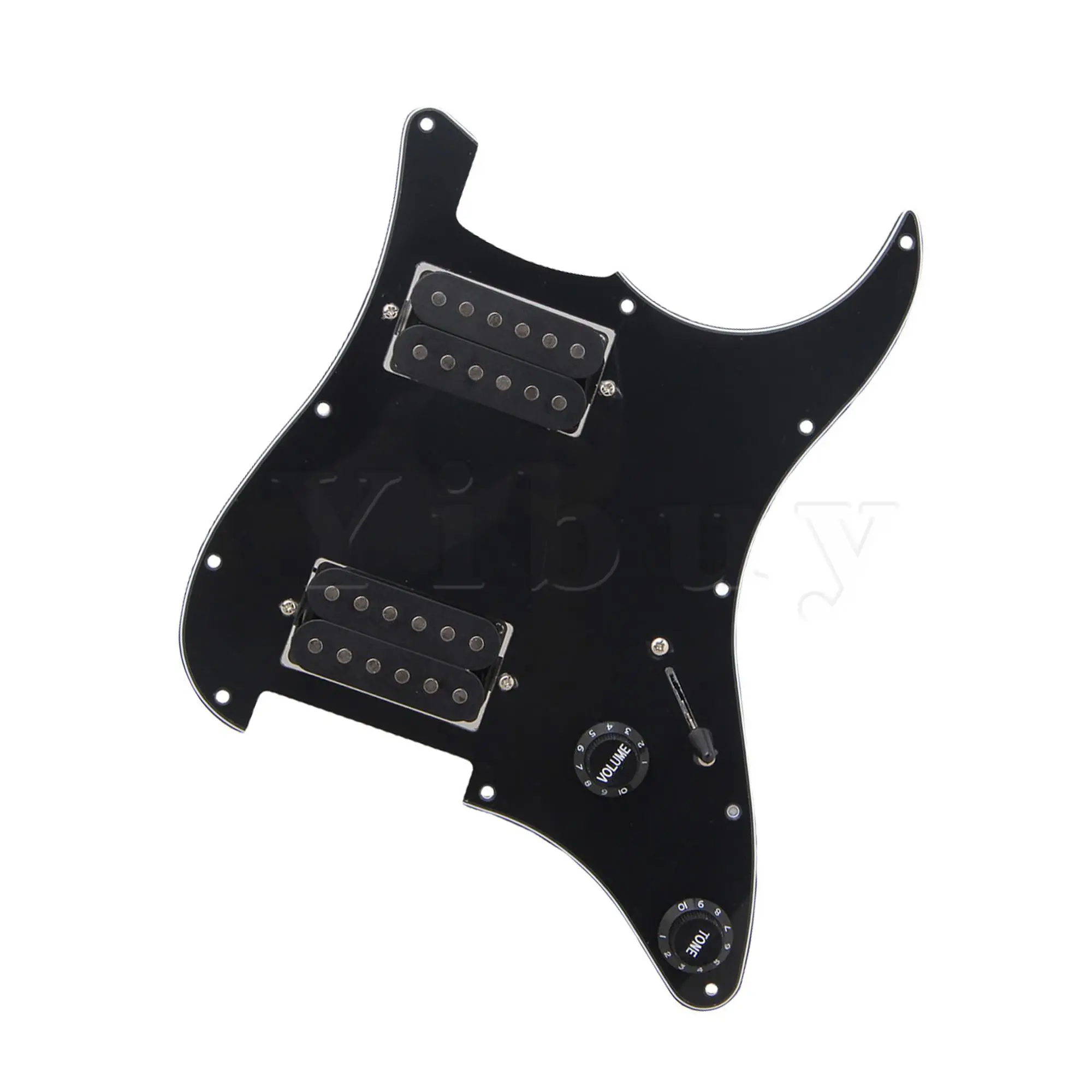 Yibuy Prewired Electric Guitars Pickguard Dual Pickup 3-ply 11.02