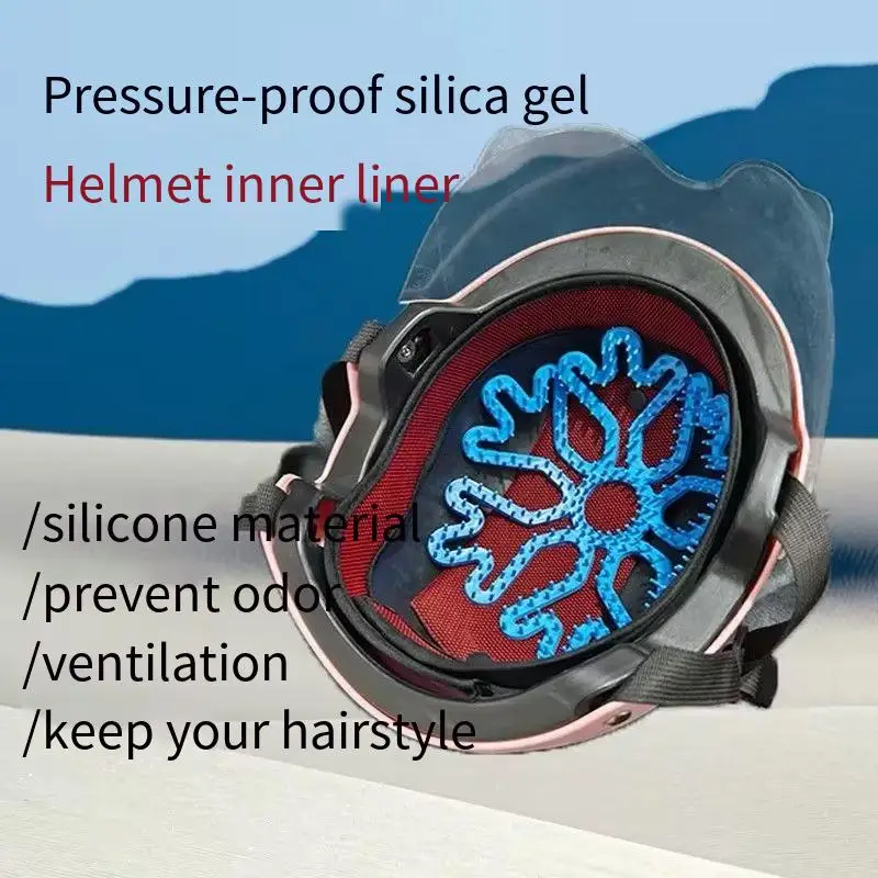 Helmet liner General silicone mat ventilate and breathable non-slip mat anti-pressure hair fluffy riding helmet gasket practical