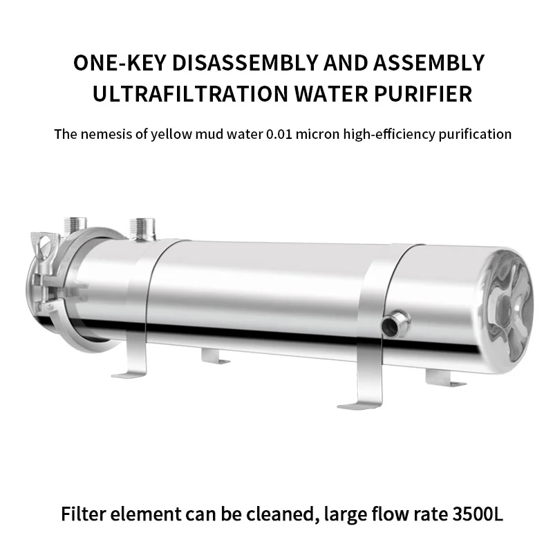 PVDF washable ultrafiltration machine 3500L stainless steel water purifier lower sink filtration system, Industrial Use 304 UF