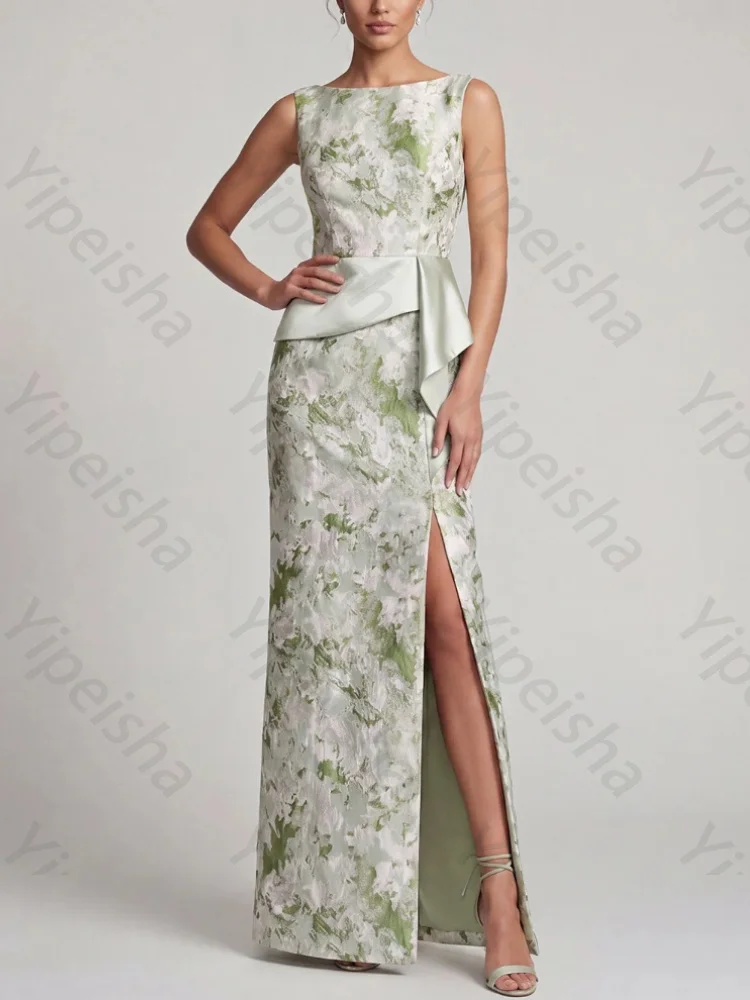 Customized Sexy Sleeveless Mother of The Bride Dresses Elegant Side Slit Celebrity Dress Exquisite High Quality Prom Party Gowns