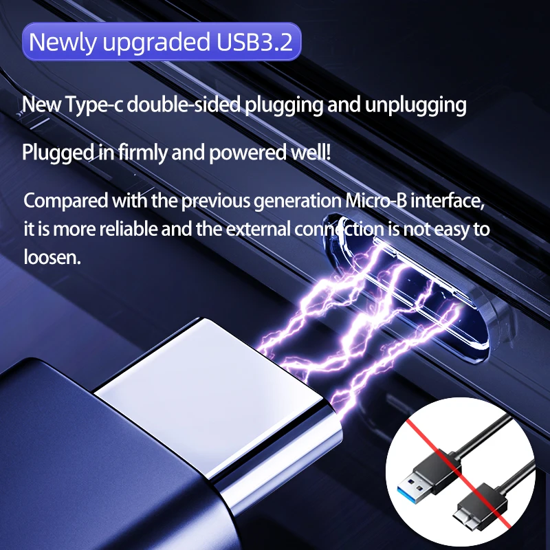 ORICO Type-C 2.5-inch แฟลชไดร์ฟ HDD กรณี SATA 5Gbps Cyberpunk ออกแบบกล่องใส่ฮาร์ดดิสก์ HDD SSD โปร่งใสสำหรับ casing PC