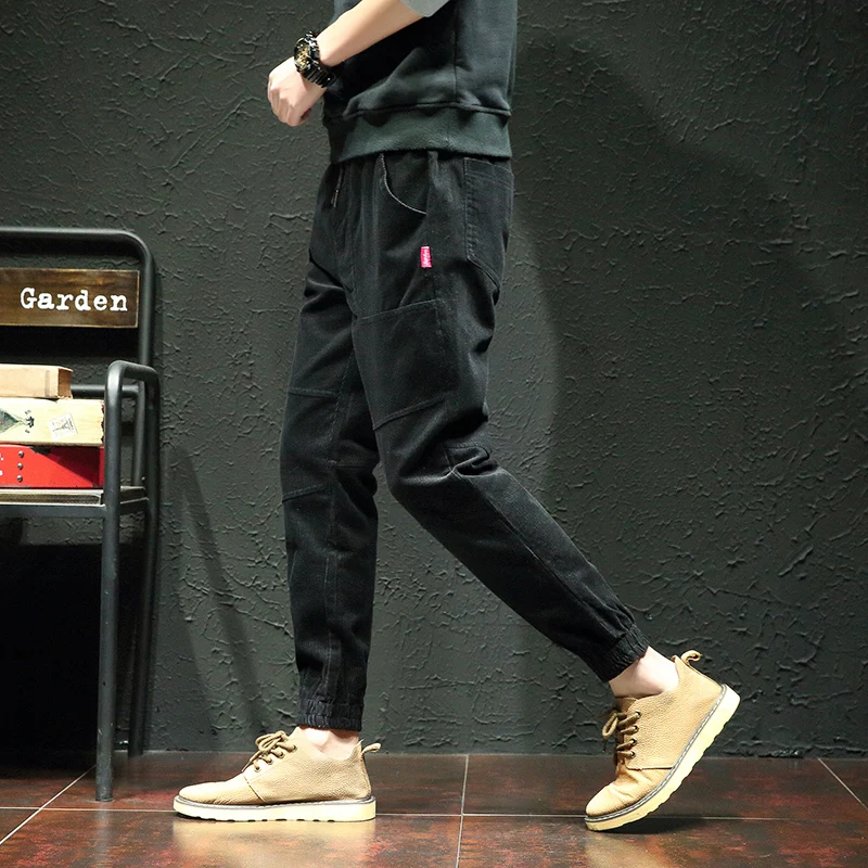 

Spring New Sle Men's Casual Pants Elastic Slim Fit Youthful Small Footed Long Loose Straight Tube Trousers Faionable Poly...