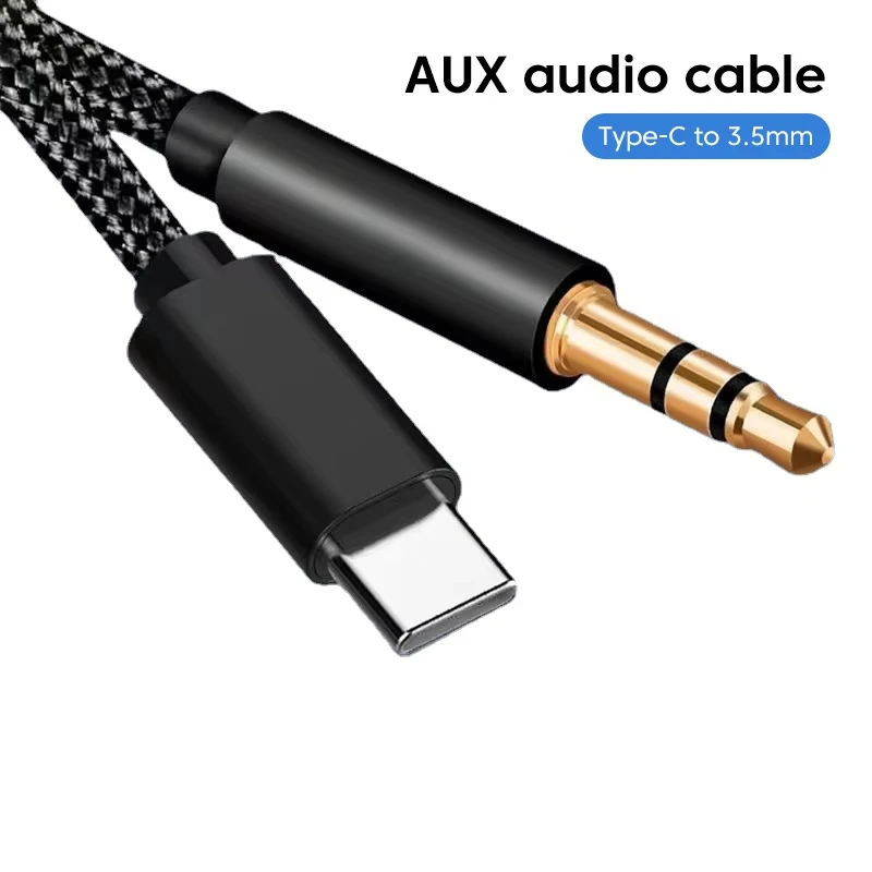 USB C to 3.5mm Aux Adapter Headphone Jack Cable for Car Speaker for Samsung S25 Note 20 S26 Ultra Tab S7 Phone Tablet
