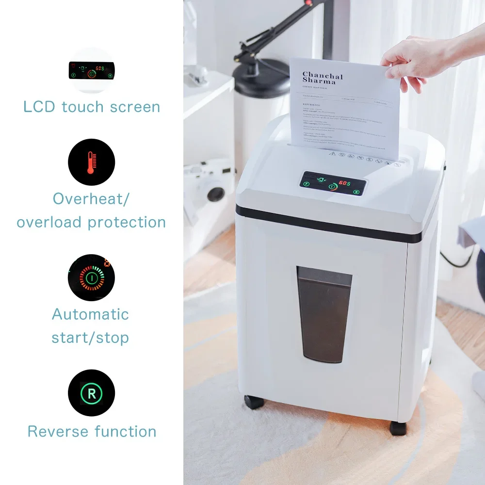 23l P-7 triturador de papel micro corte 6 folhas móvel profissional 1*1mm destruidor de documentos para escritório em casa fabricação de uso comercial