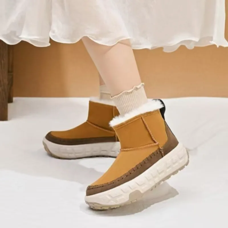

Anti Slip Snow Boots for Women in Winter 2025, Thick and Warm Cotton Shoes with Slip Covers, Tire Soles, and Warm Short Boots