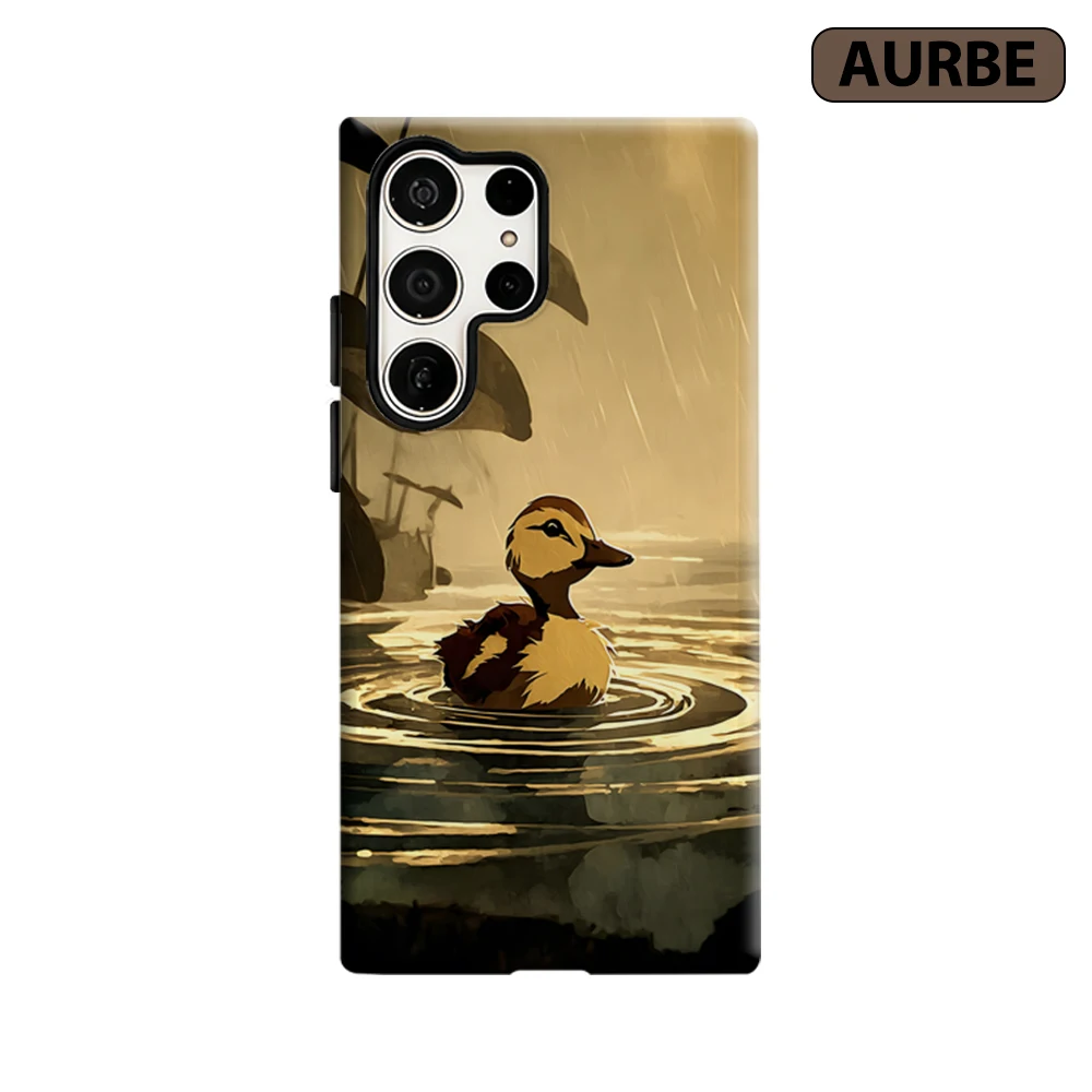 Golden Rain Duckling Phone Case for Samsung Galaxy S26 S25 Ultra S24 S23 Ultra Plus Shockproof Double Layer Tough Back Cover