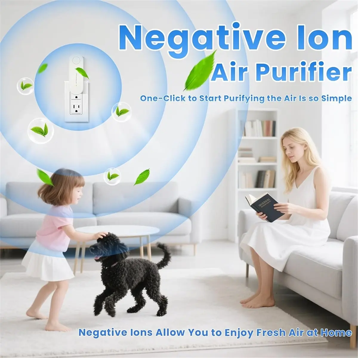 ABNH Air Purifier, Plug-in Negative Ion Air Purifier, Remove Smell, Whisper Quiet, for Bedrooms,Toilets 4 Pcs EU Plug