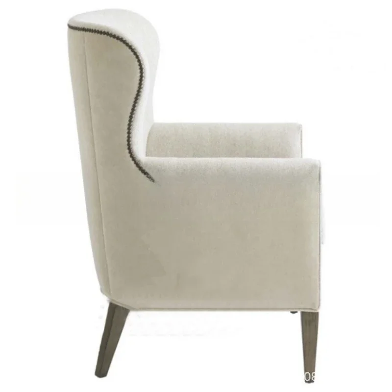 

American fabric single sofa, living room casual linen soft bag, sofa chair simple, high back tiger chair