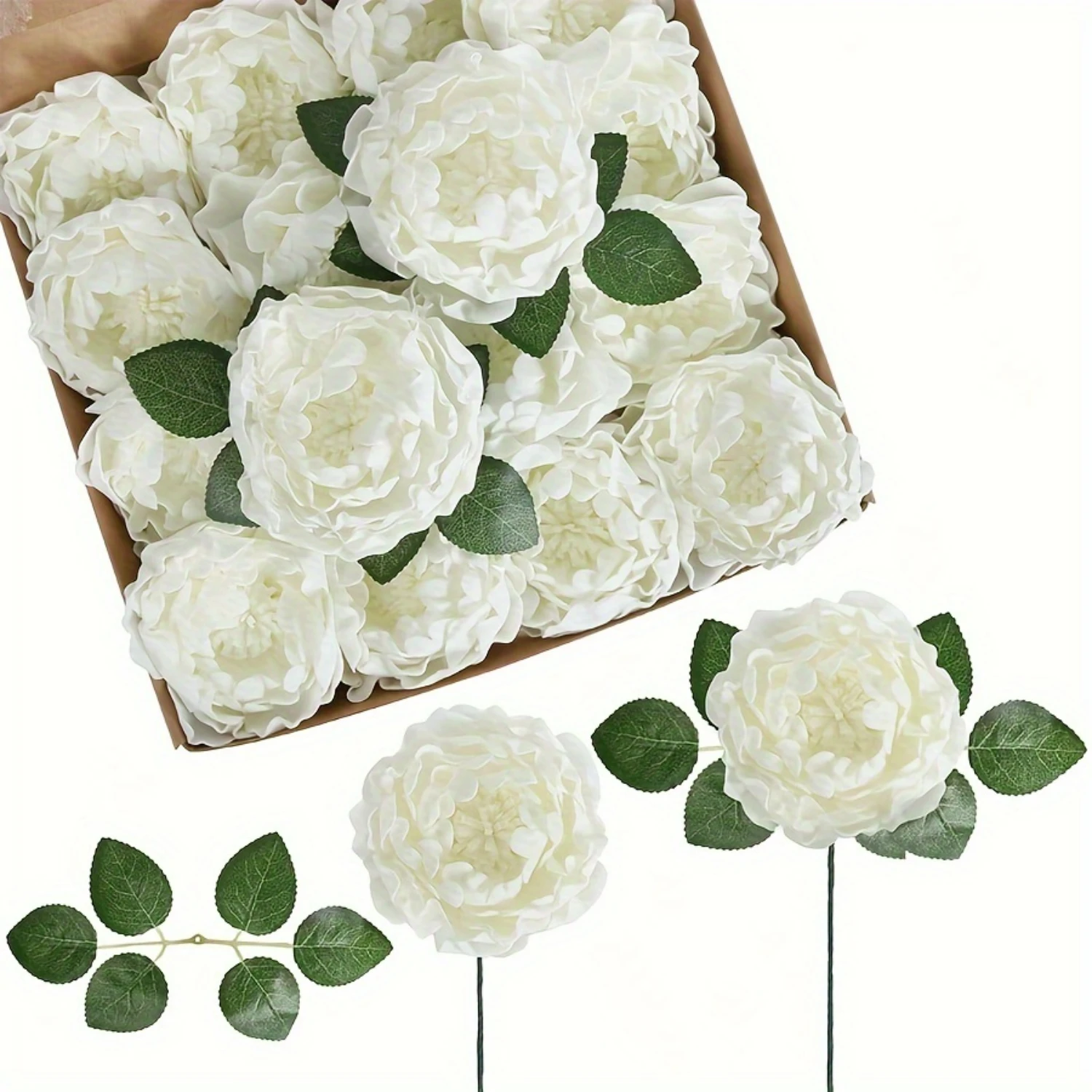 

Lush and Realistic Artificial Peonies Bouquet with 16pcs Blooming Flowers - Perfect for DIY Wedding Centerpieces and Home Decora