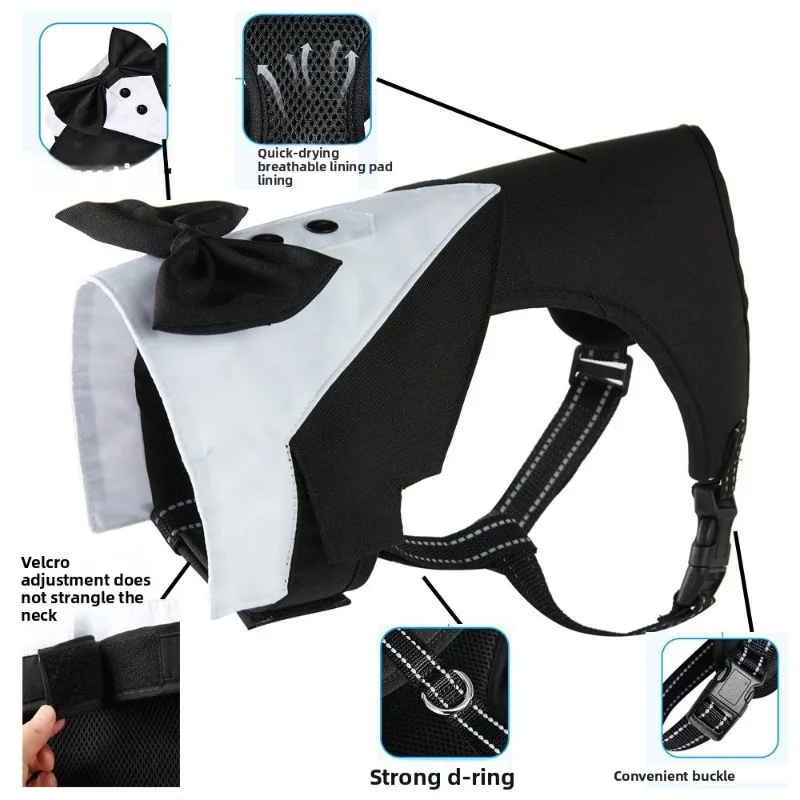 

Hot Selling New Pet Chest Straps, Drawstring Clothing, Vest Style Small, Medium, and Large Dog Suit Dress Dog Vest Pet Clothes