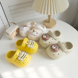Cute three-dimensional animal children's slippers, soft soled toe caps, vacation shoes, beach shoes for indoor and outdoor wear