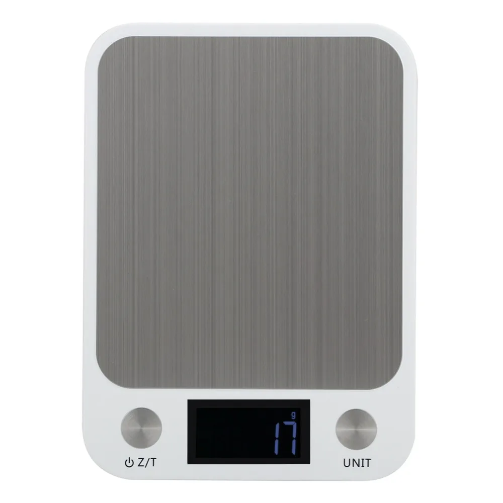 ABS Stainless Steel Top Digital Kitchen Scale LCD Display White SIlver Food Scale Multifunctional 6 Weighing Units Baking Scale