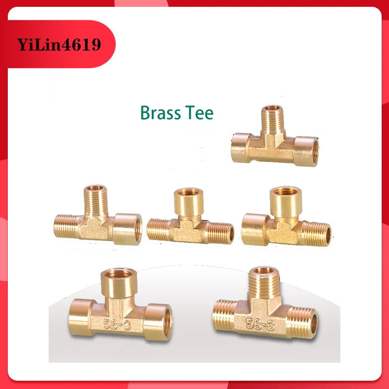 

1/2IN Thread tee three joints 3/8IN Thread three outer teeth inner and outer wire G1 /4 reducer brass pneumatic mechanical parts