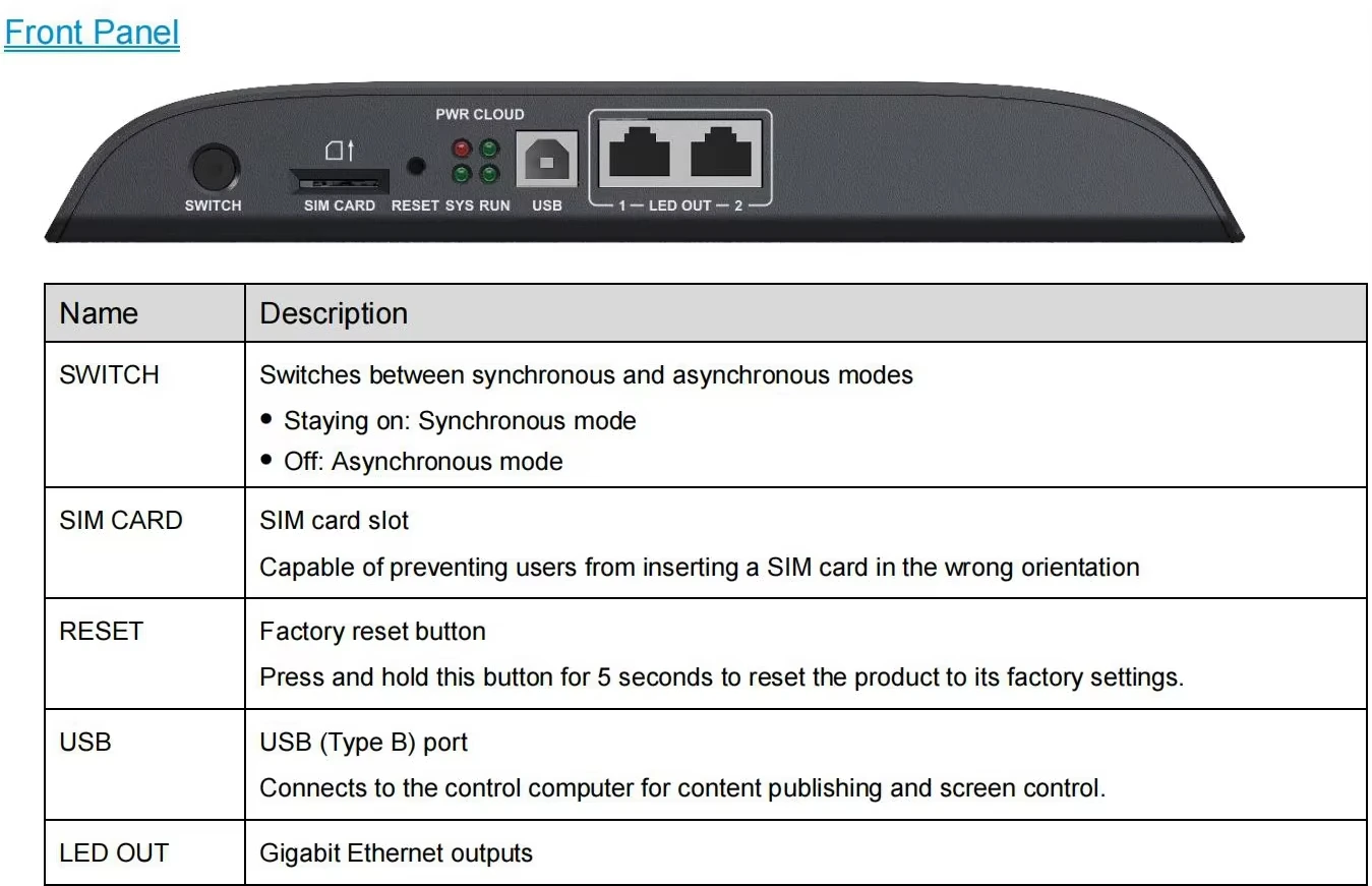 Novastar TB40 Taurus Series Multimedia Players For LED Screens Asynchronous Multi Media Player TB1 TB2 TB30 TB50 TB60 Controller