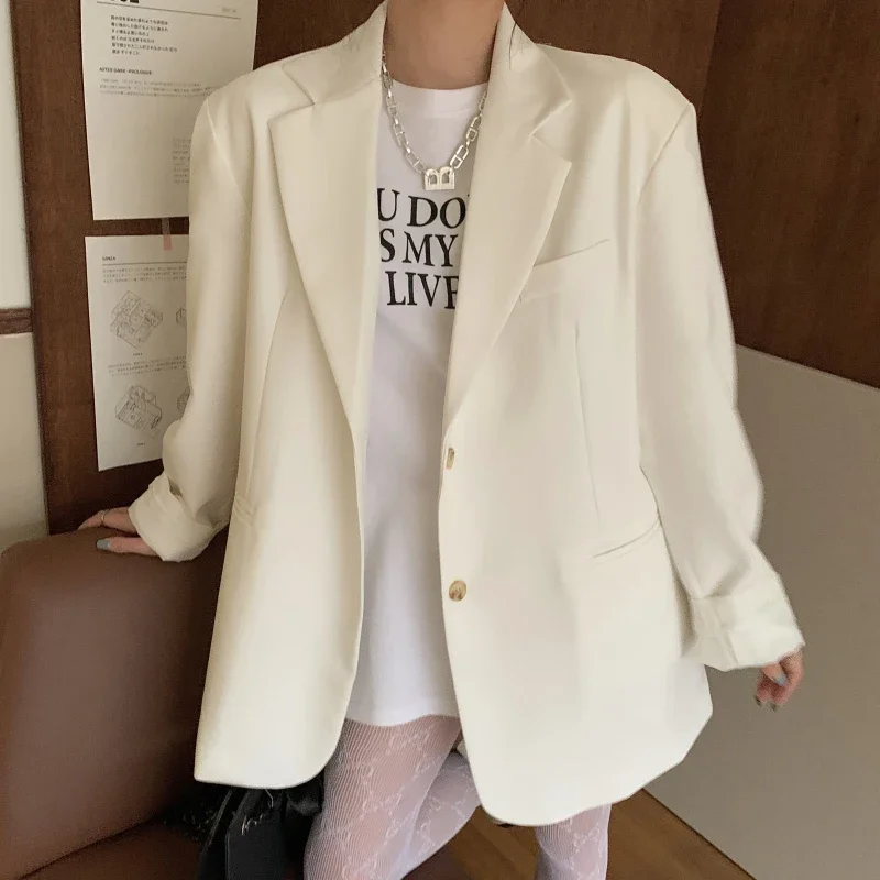 JMPRS Suit Jacket Women\'s 2022 New Korean style Oversize Design Casual Suit All Match Fashion Blazer Mujer Office Lady Coat