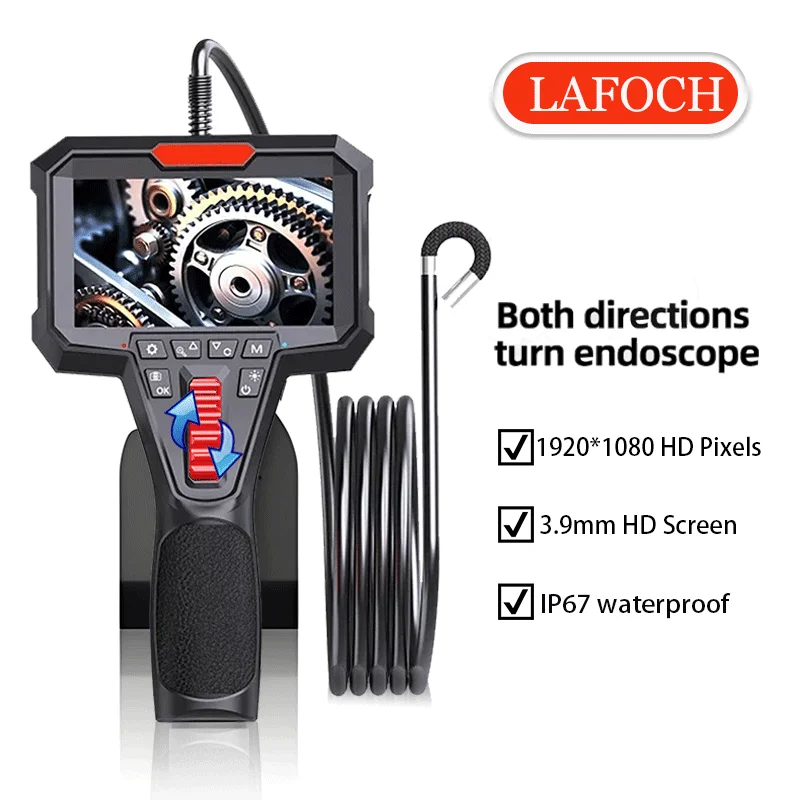 

Endoscope Camera 4.3 Inch IPS 1080P Endoscope with photo,video, 6.2 mm Endoscope Camera with Scroll Wheel