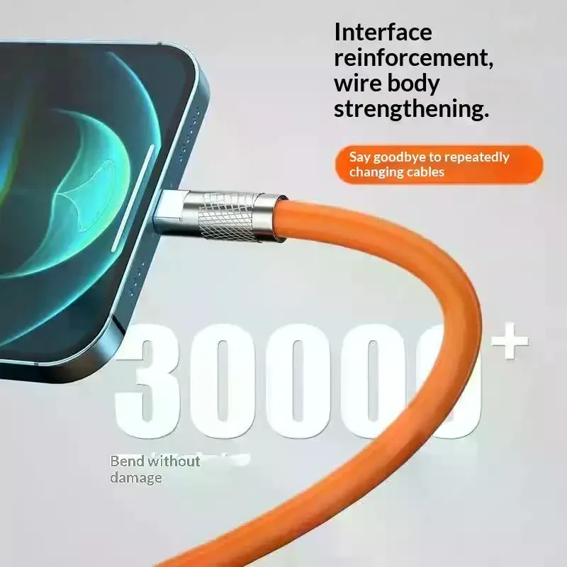 120W USB Cable Fast Charging For Smartphone 1 Meter /2 Meters Type-C Data Cable