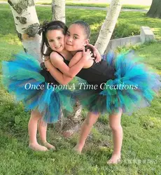 Flower Girl Peacock Tutu Skirt for Kids Toddler Tulle Outfit Halloween Birthday Costumes for Children Skirts Fluffy Dance Tutus