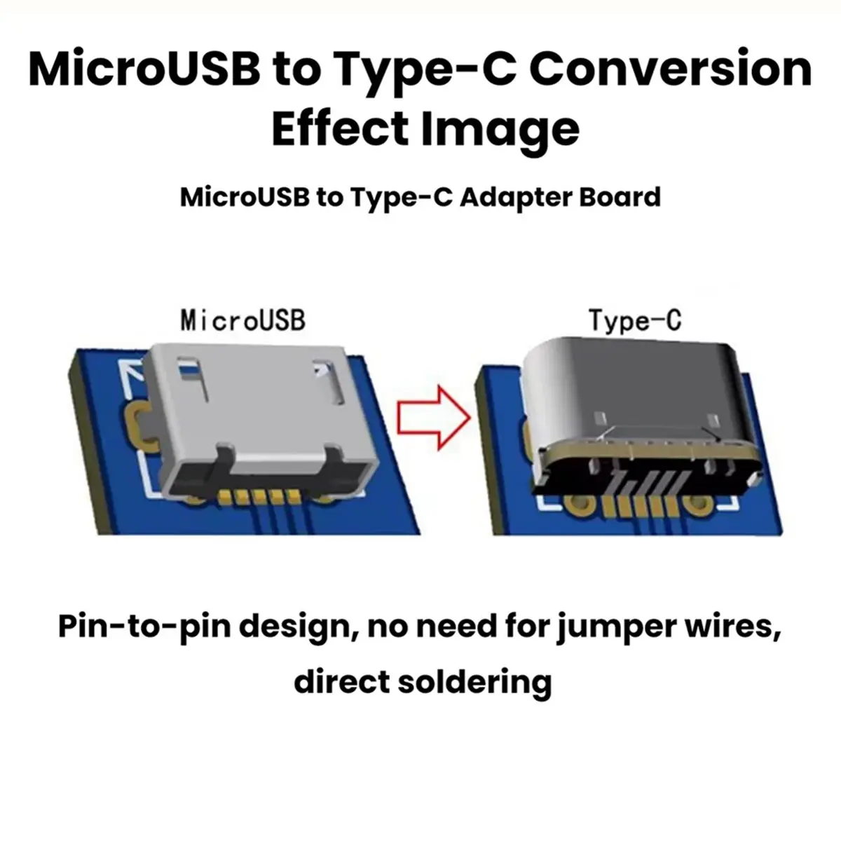 Micro USB 3.0 Female to Type-C Adapter Board: DIY Repair and Modification Kit, Supports 5 Gbps Transfer Rates 5pcs