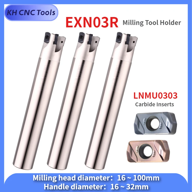 

EXN03R High Feed Milling Tool Holder LNMU0303 Fast Feed Double-sided Insert Tool Milling Tool Holder 17 16 18 20 21 22 25 26