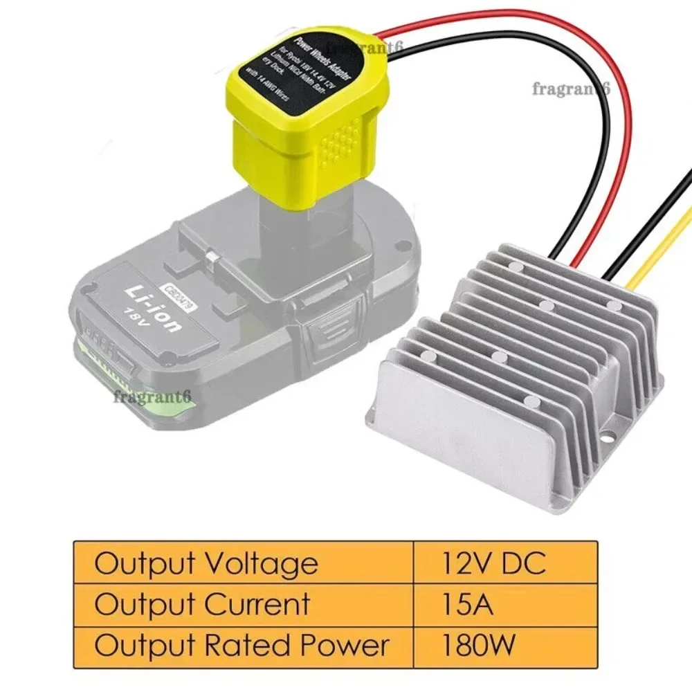 Imagem -02 - Conversor Step Down para Ryobi 18v Li-ion Bateria Faça Você Mesmo Power Wheel Inverter Buck Boost Regulador de Tensão dc 12v