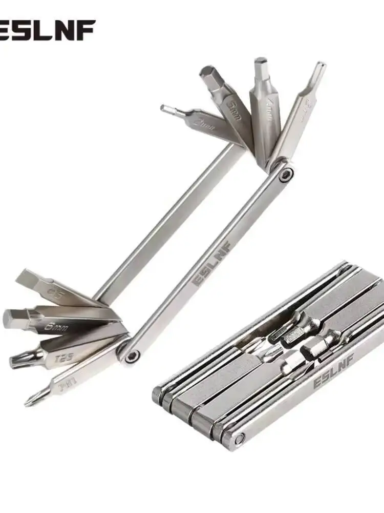 AliExpress ESLNF 8 In 1 Set Portable CR-V Steel Bike Multifunction Kit Hex Wrench Bicycle Repair Tool Kits