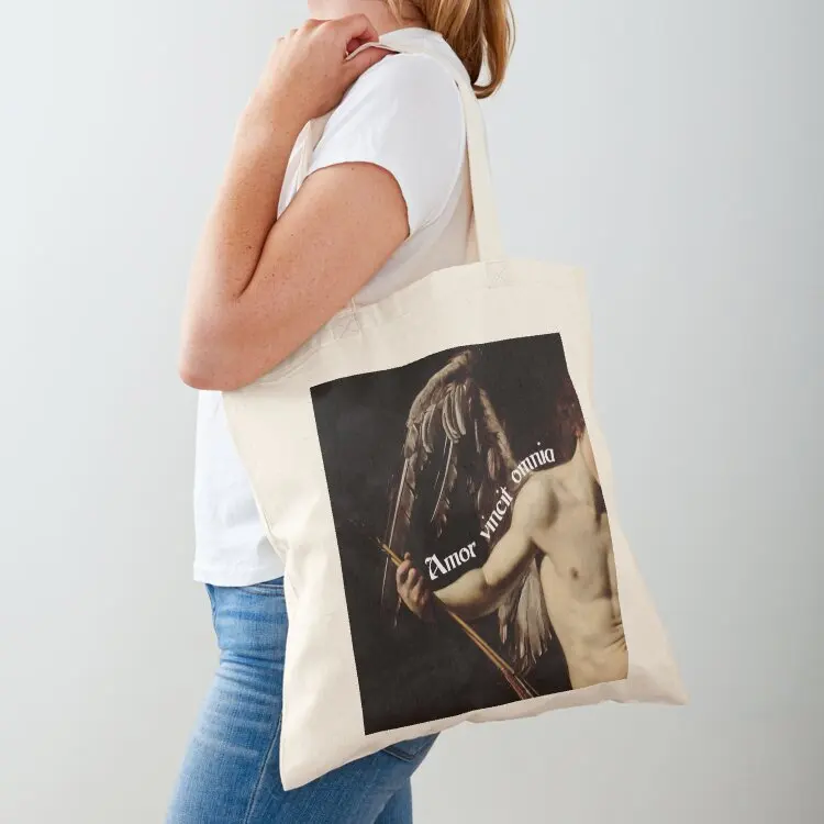 

Amor Vincit Omnia” details by Caravaggio - Darkacademia Tote Bag sac pour femme canvas tote bags Beach bag free delivery bags