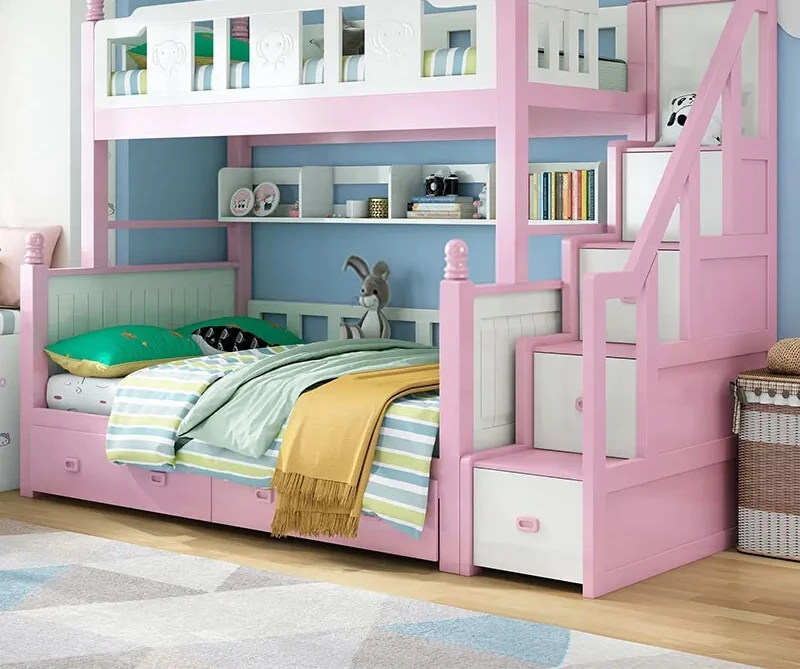 Factory Direct 2026 Wholesale Children's Bedroom Children Bunk Bed Modern Solid Wood Bunk Bed