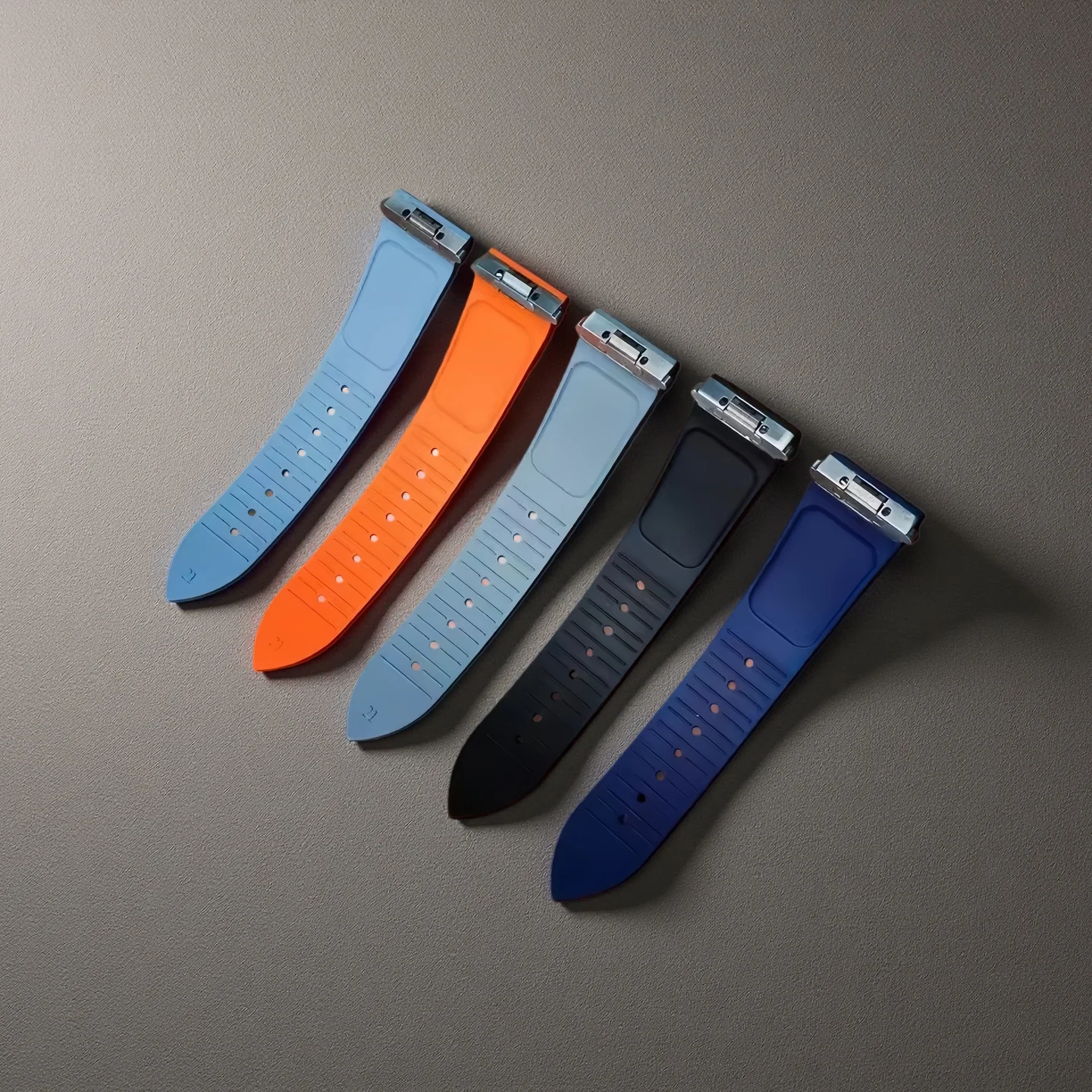 Ajuste perfecto para Cartier Santos FKM correa de reloj de goma L M Quick Relese diseño Original de hebilla de mariposa para mujeres y hombres