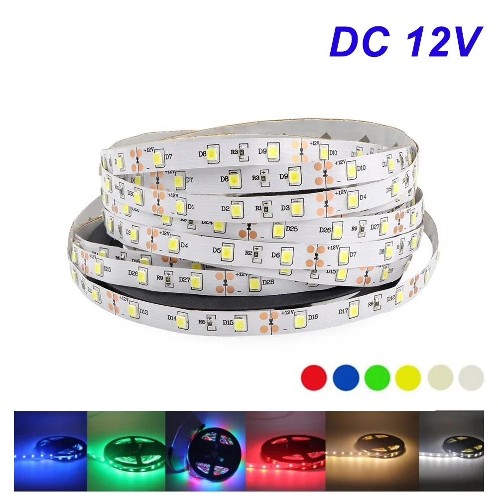 12V LED Strip SMD 2835 5M LED Stripe Tape Light 60LED/M RGB Warm White Waterproof Flexible Strip Ribbon Home Decor Light