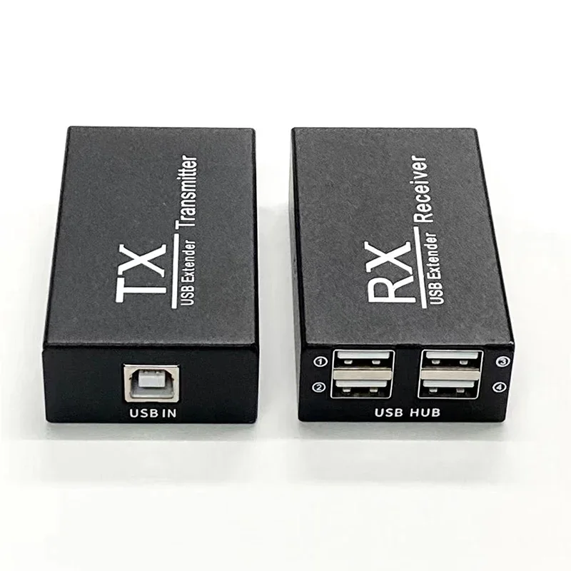 

1 Pair USB 2.0 Extender Up to 120M Over CAT6 Cable TX RX 4 USB Extension Metal Hub Adapter Lengthen for PC Computer Peripherals