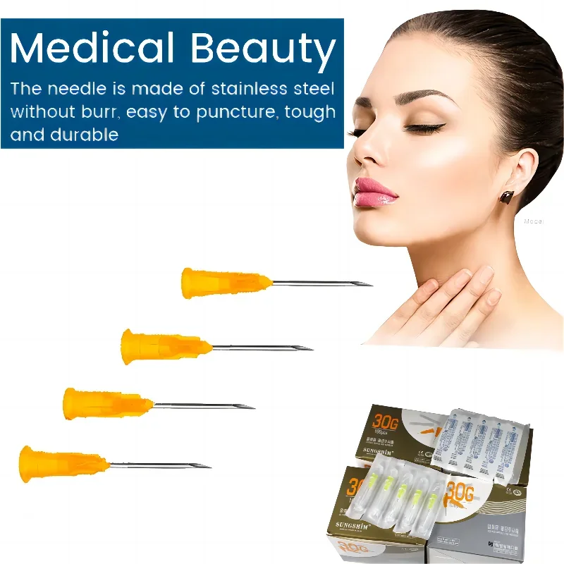

50-100 шт. безболезненная маленькая игла безболезненная красота ультратонкая 30 г * 4 мм, 30 г * 13 мм, шприцы 30 г * 25 мм корейские иглы инструмент для век