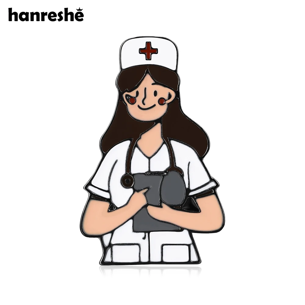 Hanreshe Lovely Nurse Doctor Pin Medical Brooch Jewelry Backpack Lapel Cartoon Badge for Nursing Student Gifts