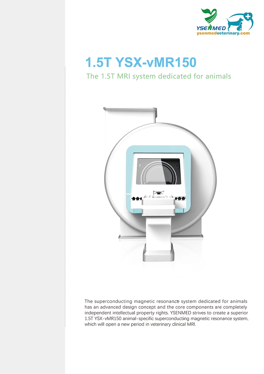 YSENMED YSX-vMR150 Veterinary 1.5T MRI equipment vet MRI system MRI machine for animal