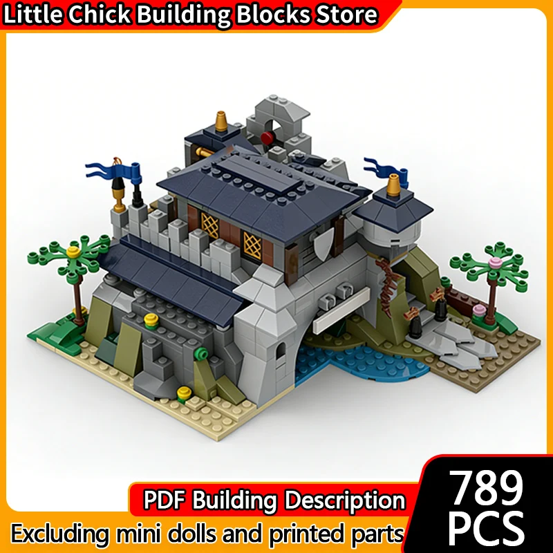 

City Street View Model MOC Building Bricks Hilltop Monastery Modular Technology Children Holiday Gifts Assemble Toys Suit