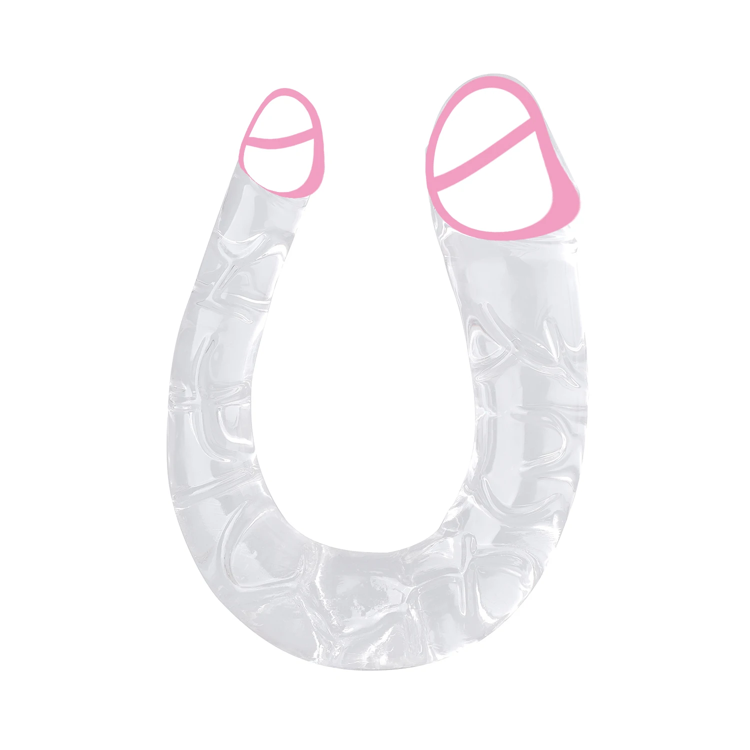 Double Head Dildo Soft Crystal U Shape 4 Sizes Anal Plug Vagina Anus Massager Analplug Lesbian Gay Penis Sex Toys for Women Men