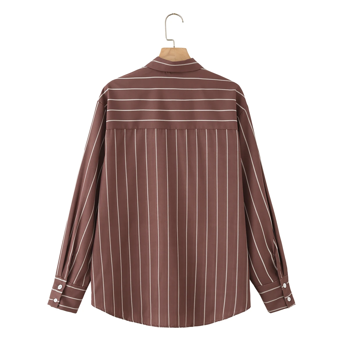 Damskie koszule w paski z długim rękawem, zapinane na guziki, luźne bluzki z kołnierzykiem, codzienne bluzki