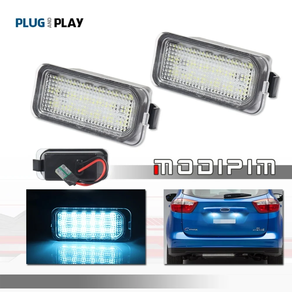 LED License Plate Lights For Ford Mondeo Focus Fiesta Kuga Escape Explorer Ranger Edge C-MAX Transit Connect For Jaguar XJ XF