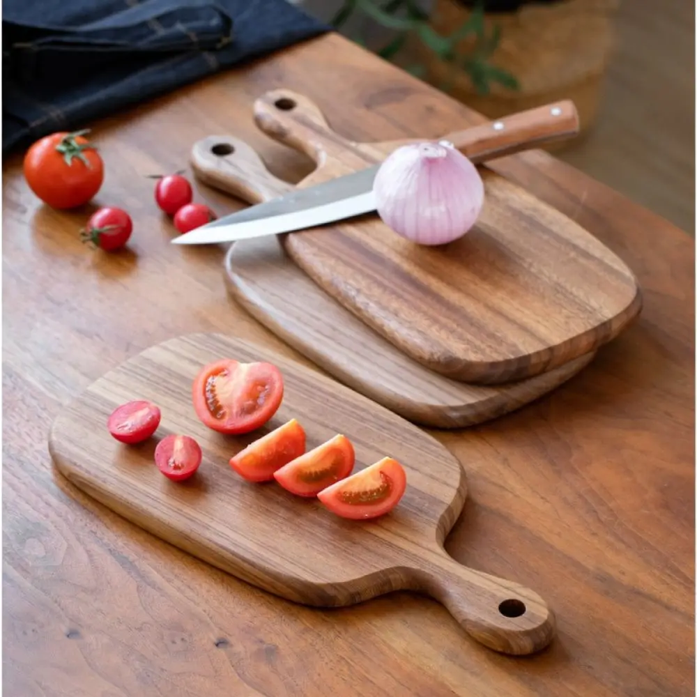 Solid Walnut Wood Serving Board Natural Kitchen Chopping Block For Steak Pizza Bread Fruit Meat Serving Tray Wooden Platter