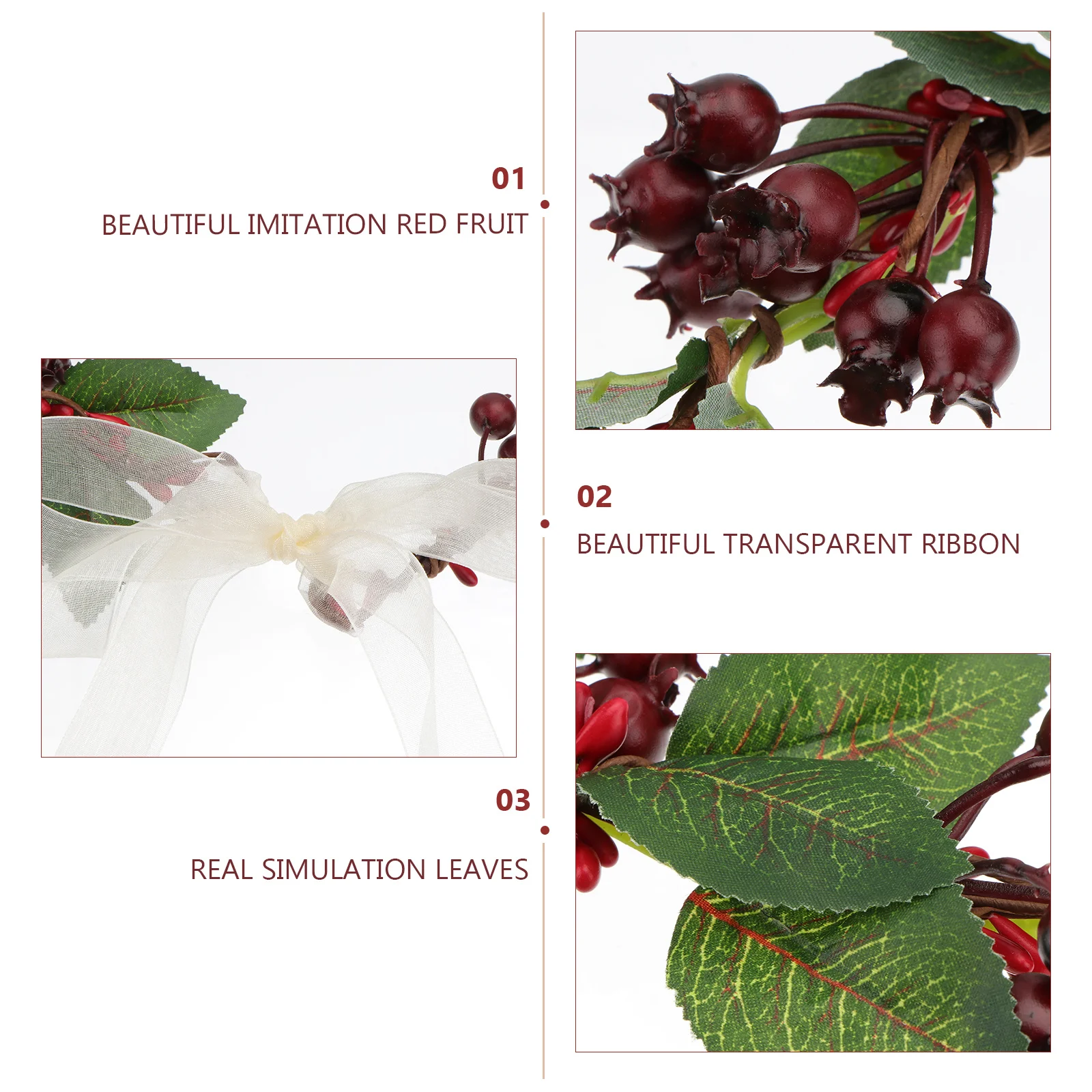 

Red Artificial Berry Christmas Wreaths Garland Head Dress for Bride Wedding Party Holiday Ornament Head Dress Garland