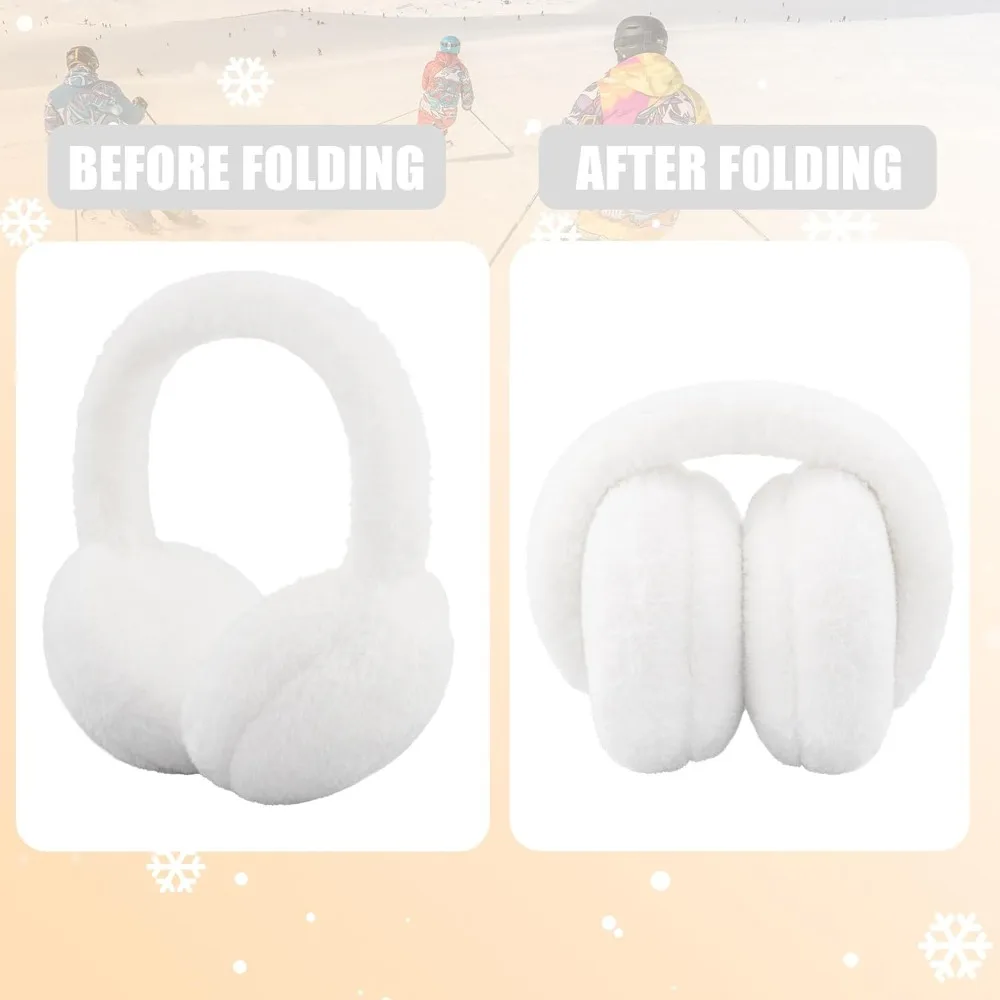 Protetores de ouvido infantis de inverno – aquecedores de ouvido dobráveis peludos fofos para meninos e meninas, faixa de cabeça para clima frio