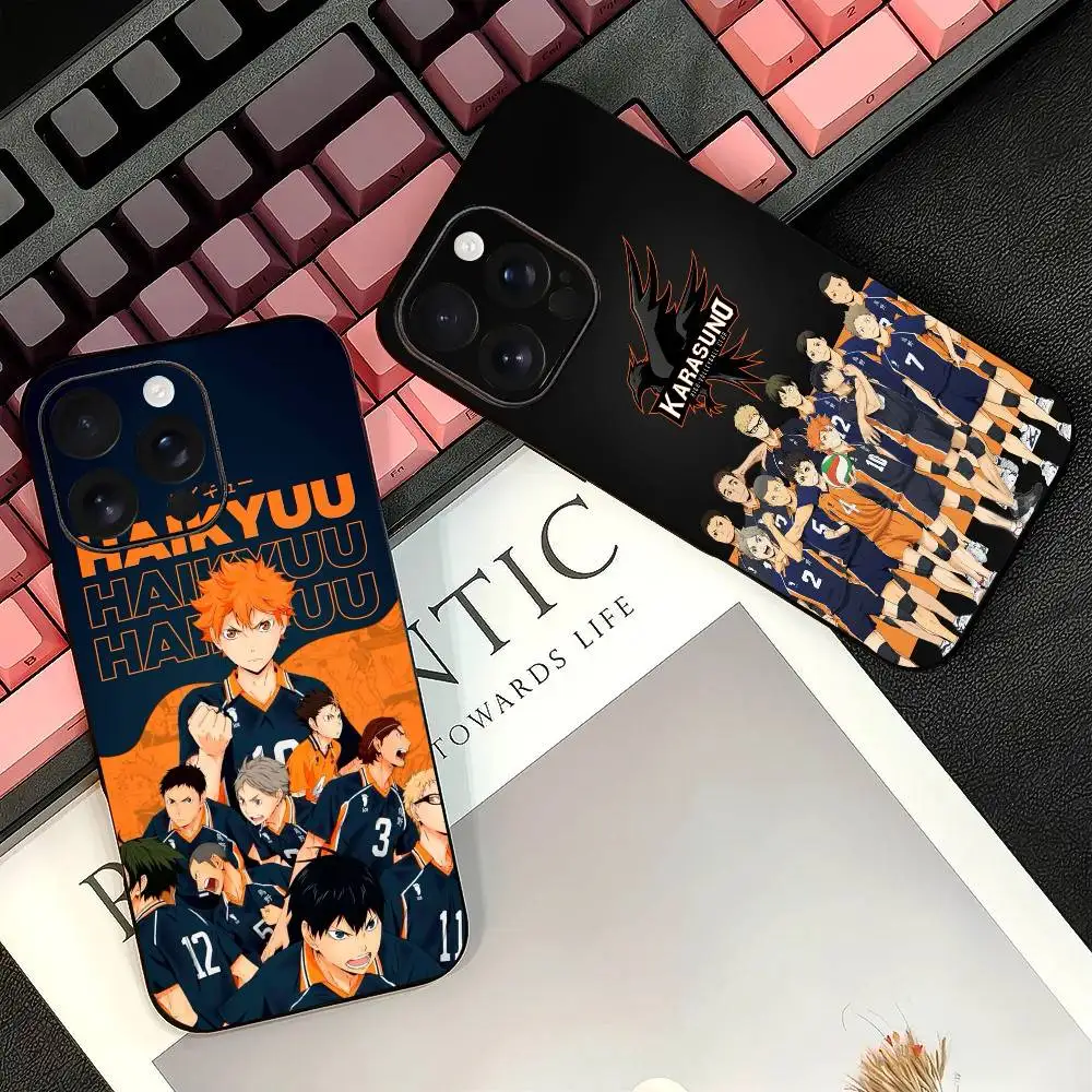 Чехол для телефона в стиле аниме H-aikyuu, черный для iPhone 17, 16, 15, 14, 13, 12, 11 PRO MAX PLUS, мини-мягкий чехол из ТПУ, подарок