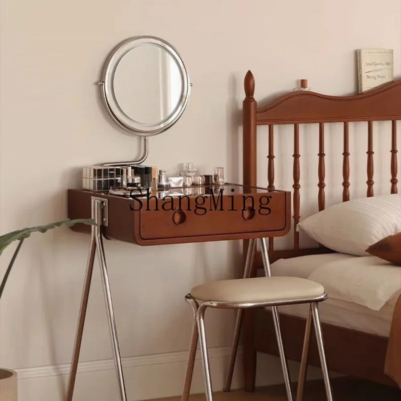 

CL solid wood dresser medieval log bedroom makeup retro small apartment storage dressing table