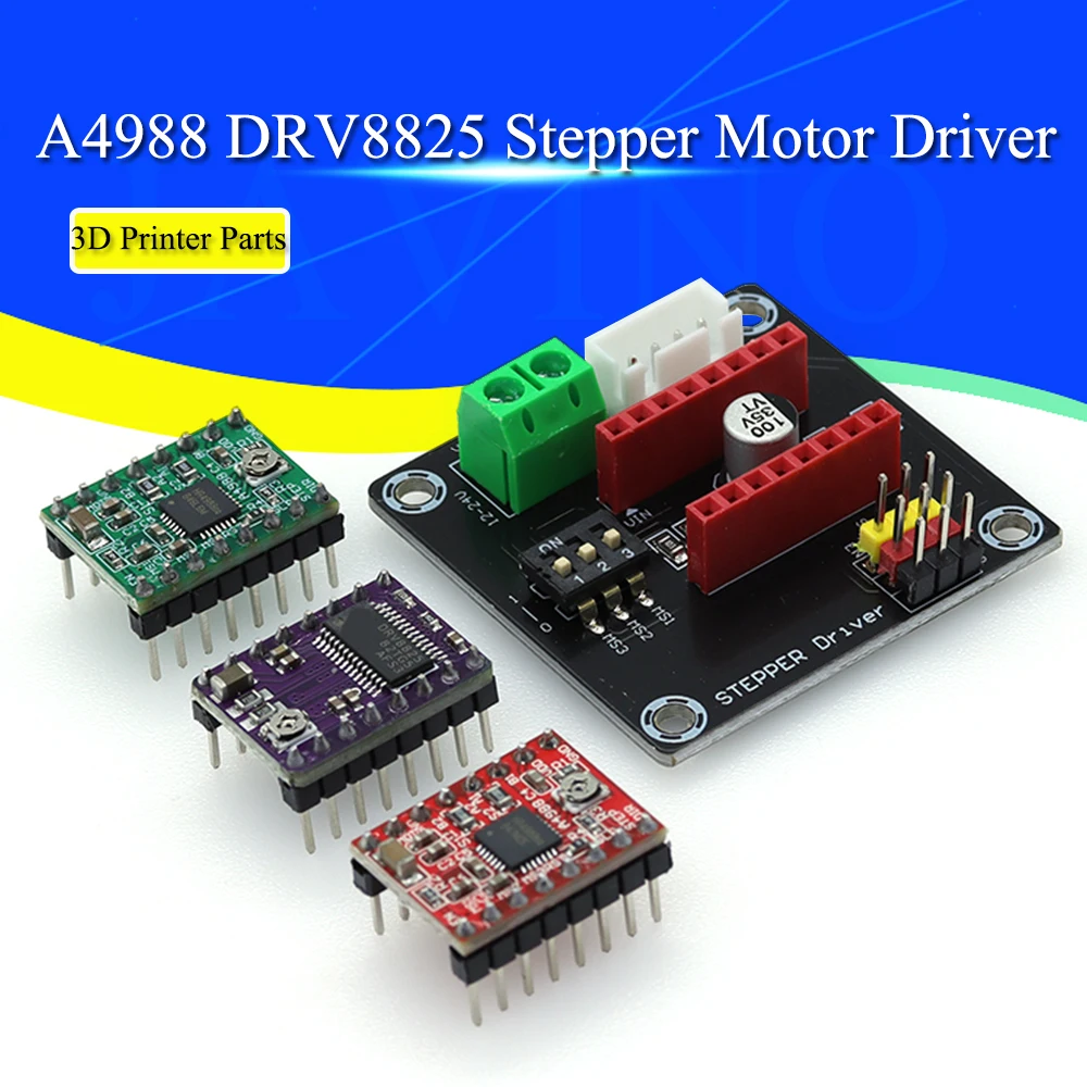 Piezas de impresora 3D A4988 DRV8825, controlador de Motor paso a paso con disipador de calor para SKR V1.3 1,4 GTR V1.0 rampas 1,4 1,6 MKS GEN V1.4 board