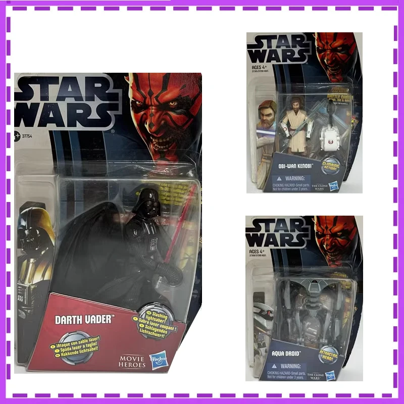 

Hasbro Anime Star Wars Darth Vader Obi-wan Battle Droid Chewbacca Anakin Yoda Christmas Gifts Genuine Action Figure Model Toys